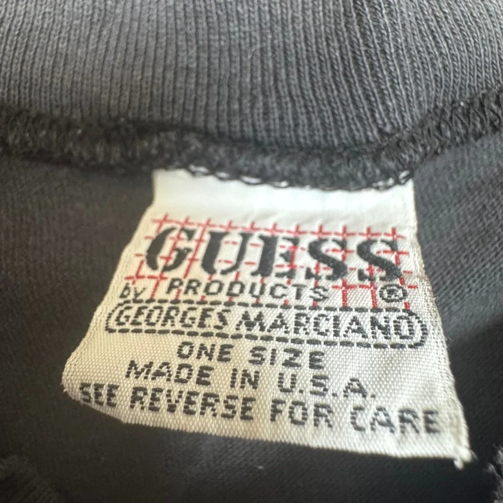 Vintage Guess by Georges‎ Marciano T Shirt Mens One Size Black Cotton Logo Tee - Picture 2 of 13